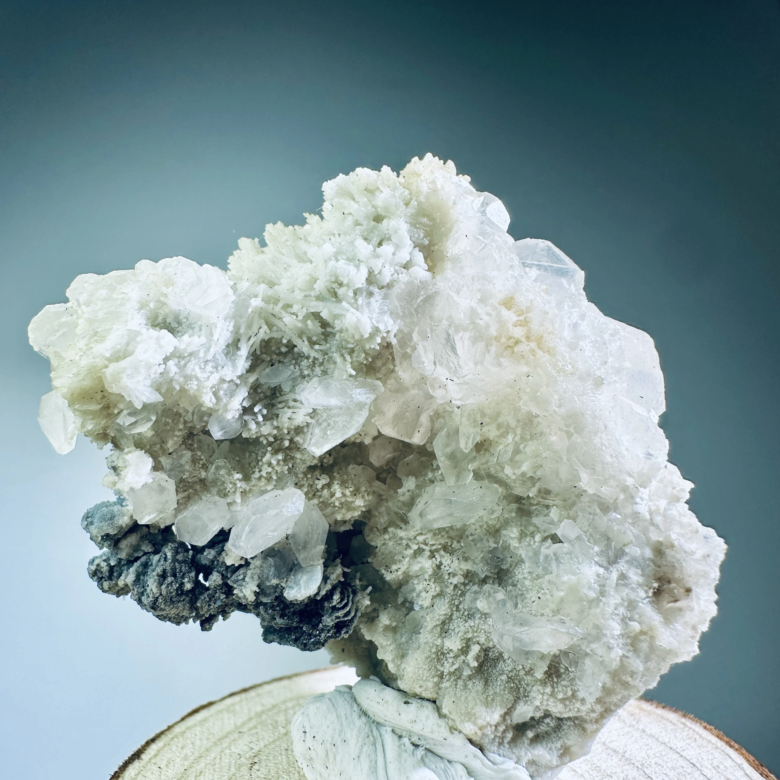 Natural calcite and specularite crystal mineral specimen, mineral collectible, fluorite, crystal clusters, quartz clusters, raw