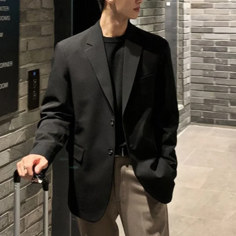 Business Casual For Daily Wear Fashion Streetwear Blazer Korean Style Blazer Lapel Neckline Long Sleeve Regular Length