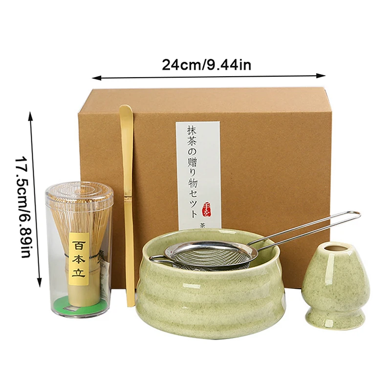 

5/6Pcs Matcha Tea Set Bamboo Whisk Teaspoon Sieve Matcha Ceramic Bowl Matcha Whisk Japanese For Tea Lovers Tea-Making Tools