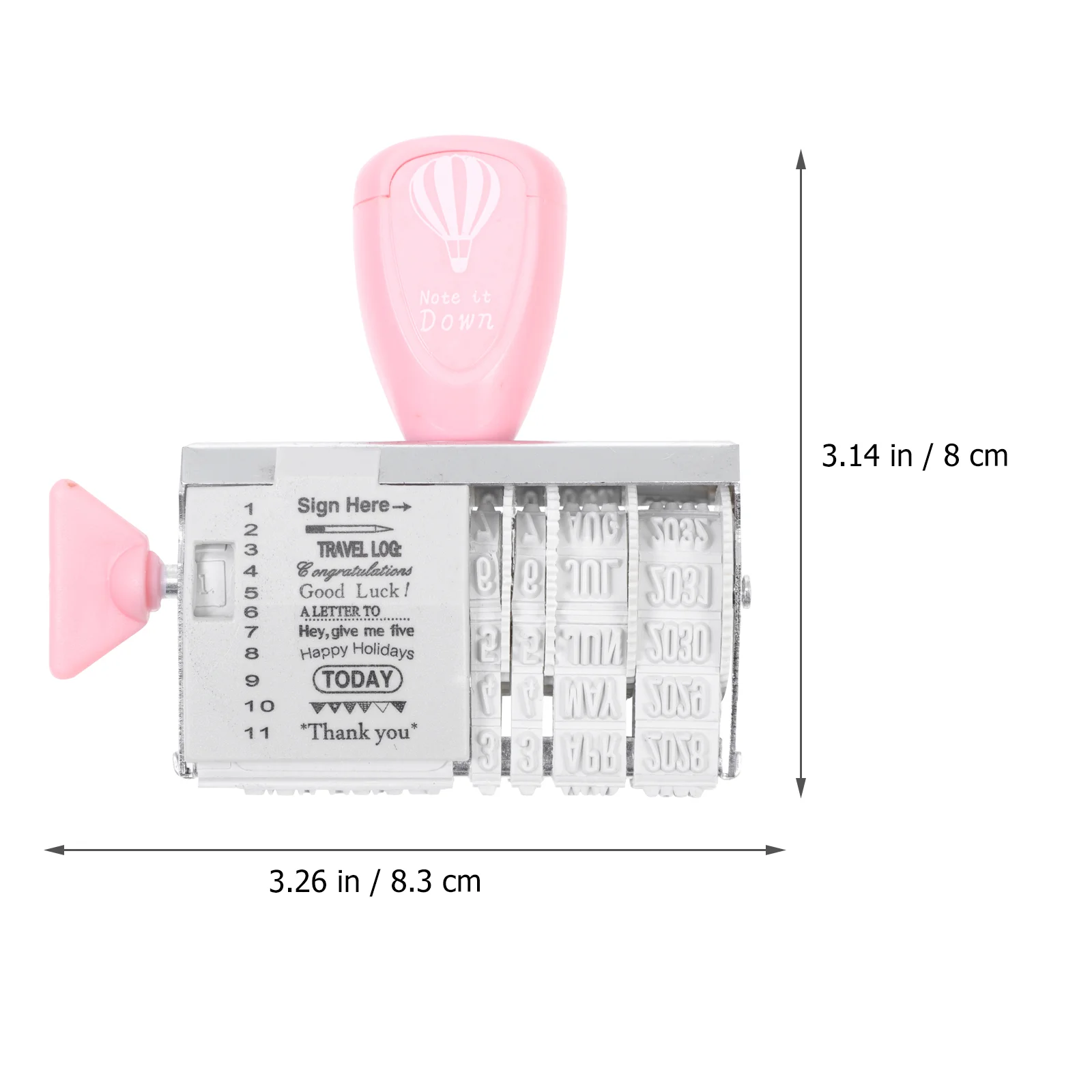 Timbro con data portatile Timbro con manopola a rullo fai-da-te Timbro con data per scrapbook Timbro con data per studenti Timbro a rullo per scrapbooking