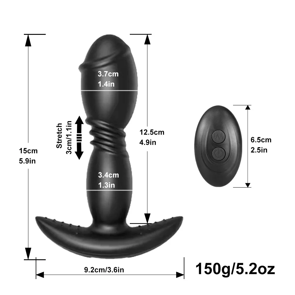 Telescopic Prostate Massager Male Thrusting Anal Vibrator Wireless Dildo Butt Plug Vibrators Anus Masturbator Sex Toys For Men