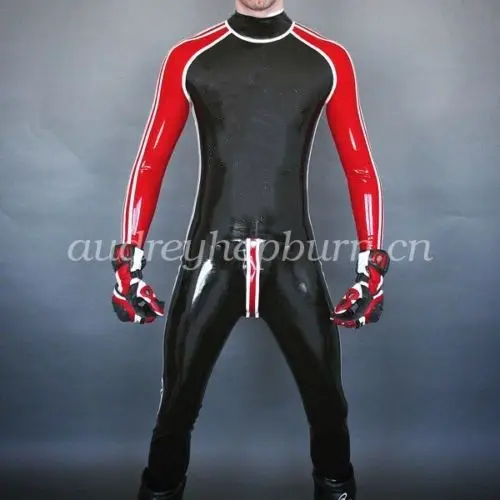 

Pure Latex Rubber Bodysuit Handsome Racing Suit Catsuit Size XXS-XXL