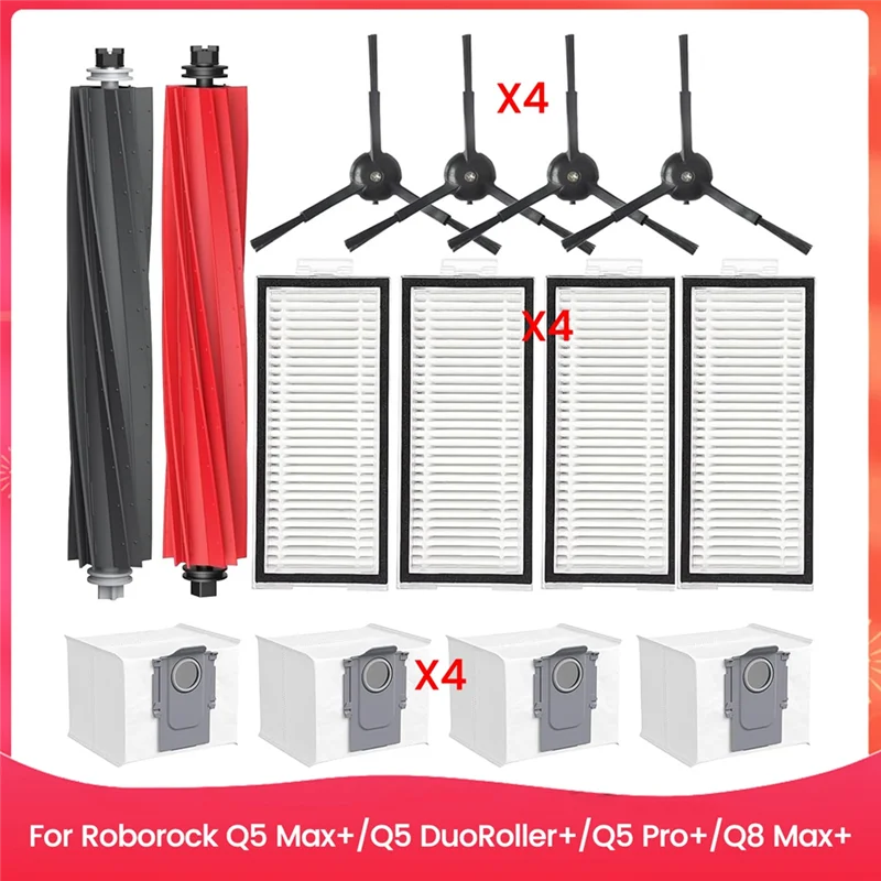 قطع غيار ثابتة لـ Roborock Q5 Max+، Q5 Duoroller+، Q5 Pro+، Q8 Max+ مجموعات ملحقات أجزاء المكنسة الكهربائية