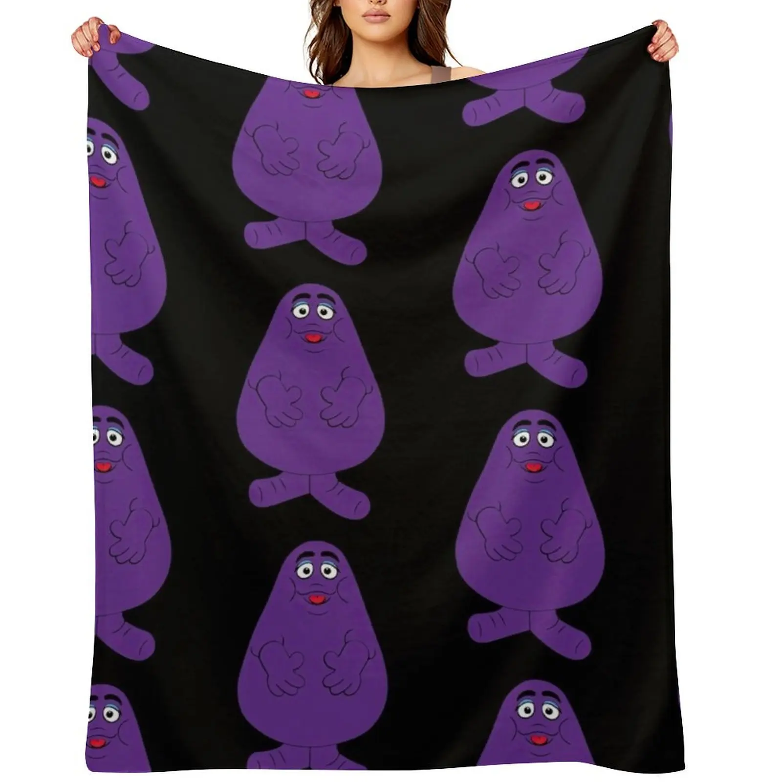 

Grimace Throw Blanket Luxury Flannels Thin Camping Blankets