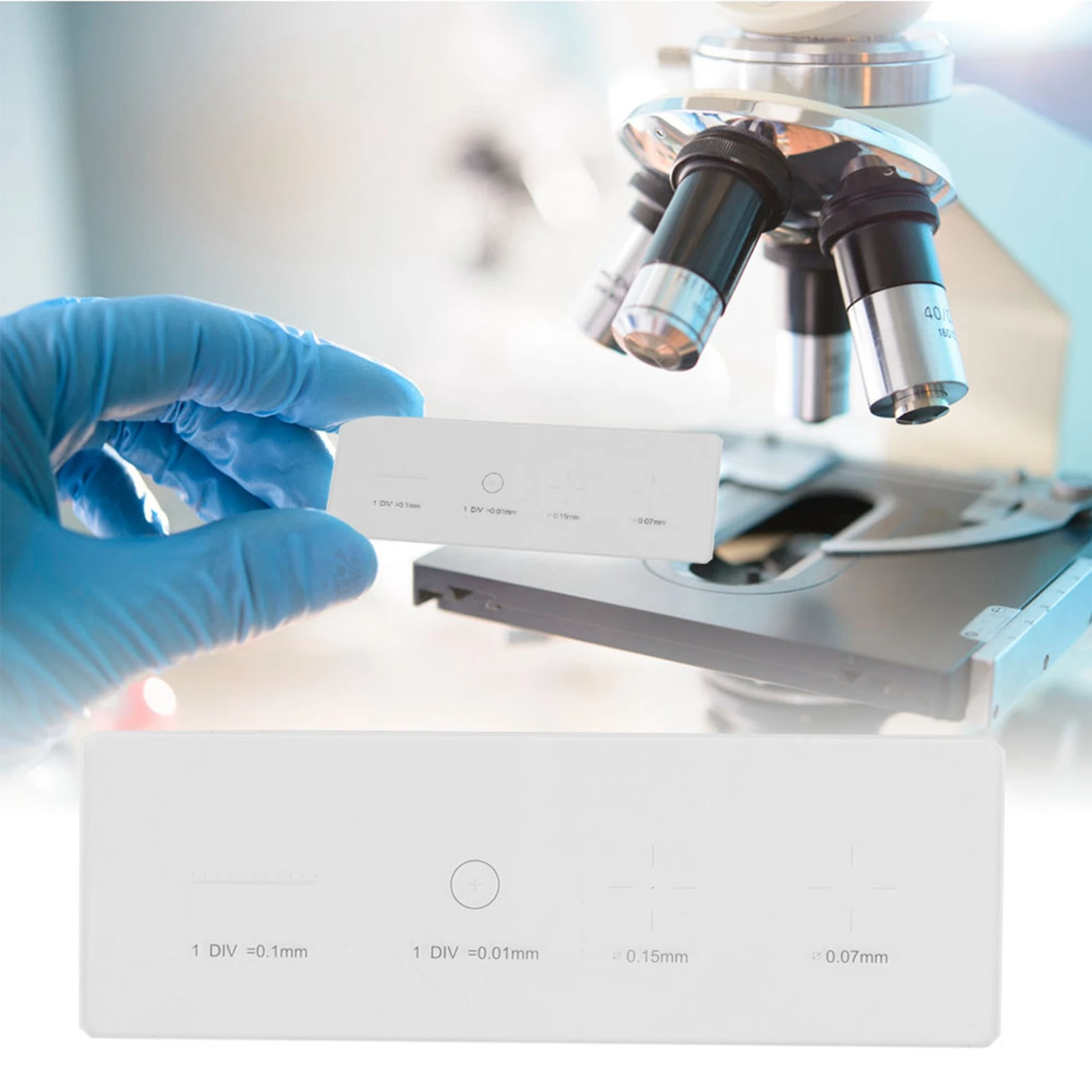 Lame de calibrage pour objectif de microscope avec micromètre DIV 0,01 mm
