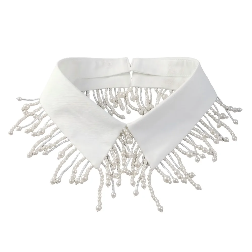 Fashion Handmade Pearl Fake Collar Exquisite Elegant Beaded Fake Collar Retro French Style Decorative Neckline Women Girls