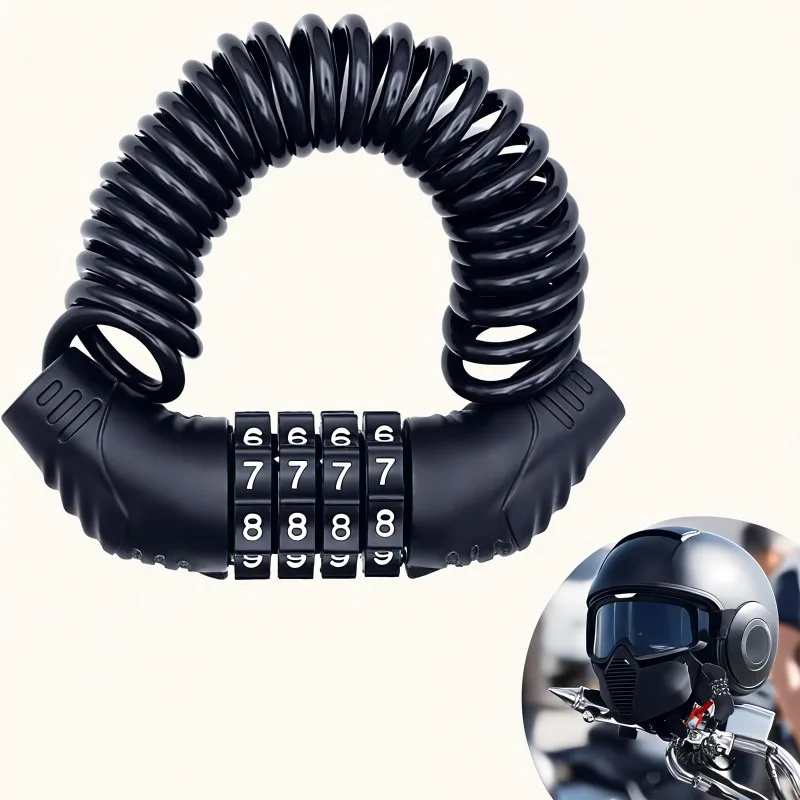 

ASV For 1pcs Mountain Bike Password Helmet Lock Portable Electric Bike Mini Wire Lock Bicycle and Motorcycle Lock