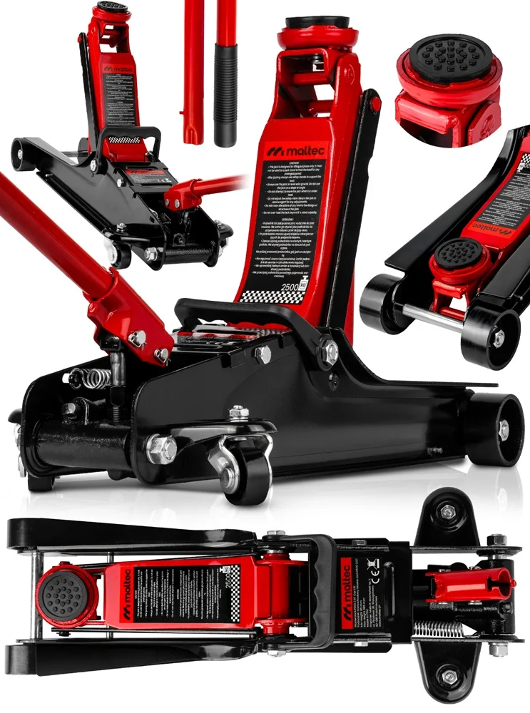 Podnośnik Samochodowy Lewarek Żaba Niskoprofilowy Hydrauliczny 385mm 2,5t Maltec MasterJack2500