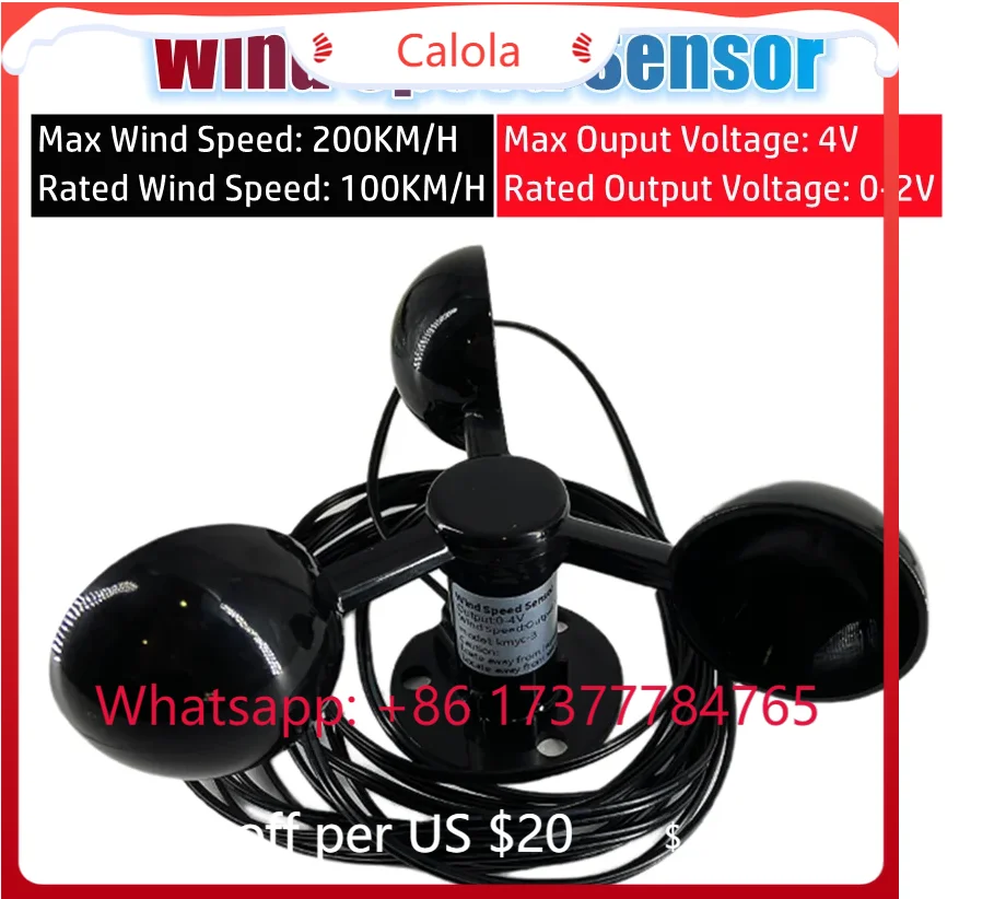 10PCS Solar Anemometer Solar Powered Wind Speed Meter Outdoor Weather No