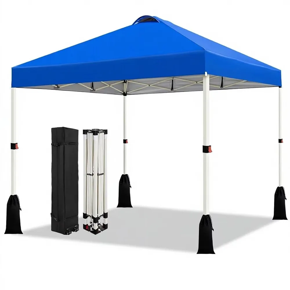 10x10 Pop Up Canopy Tent Instant Setup Adjustable Height Portable Outdoor Sun Shelter with Roller Bag UV Protection