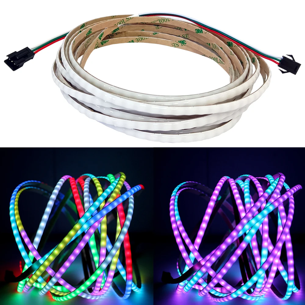 5m DC5V WS2812 5mm PCB COB Led Strip Light Individually Addressable  Luces FOB RGBIC 160Led/M High Density Flexible Pixel Lights