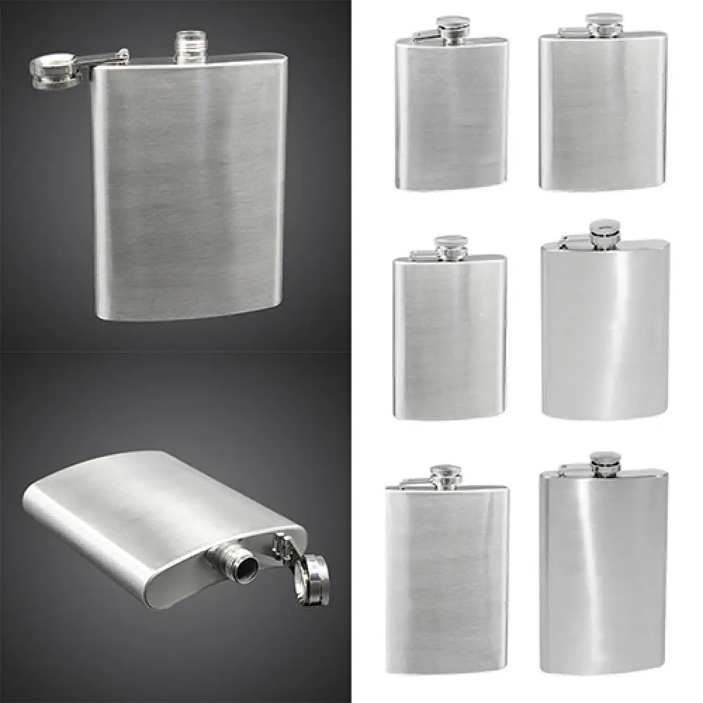 1Pc/1Set Men's Flask Portable Wine Whisky Bottle Hip Flask Leak-proof Drinker Durable Alcohol Bottle Stainless Steel Drinkware