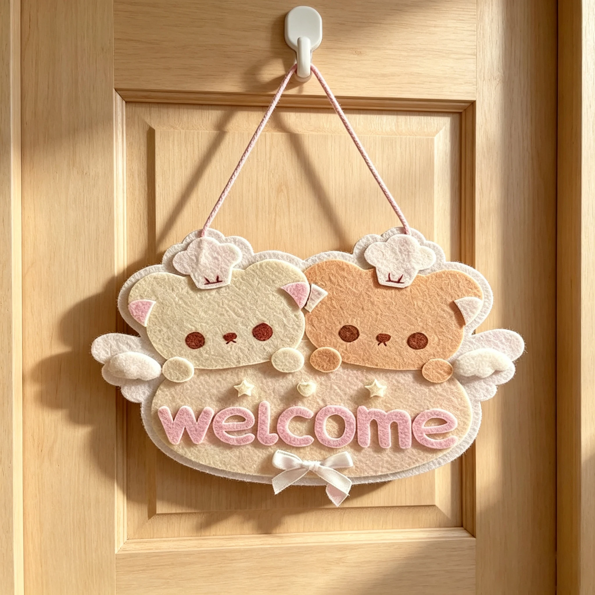 Kawaii Japanese-style Pendant Instagram Vibe Cartoon Little Bear Welcome Home Korean-style Handmade Felt Pendant Decoration Gift
