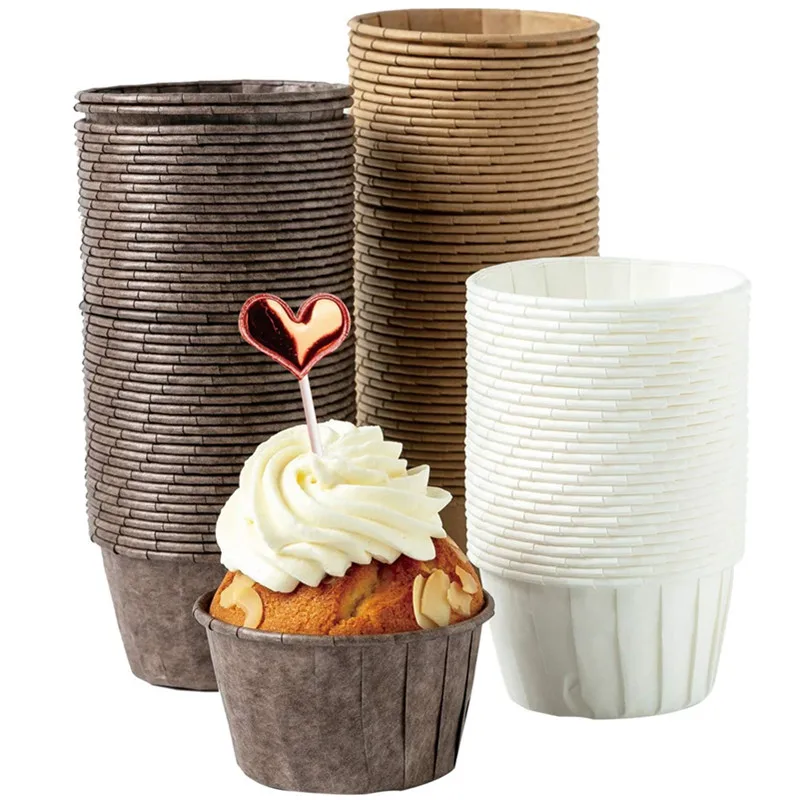 

50Pcs/Set Muffin Cupcake Paper Cups Oilproof Heat-resisting Color Cupcake Liner Paper Wedding Party Cake Decoration Packing Box