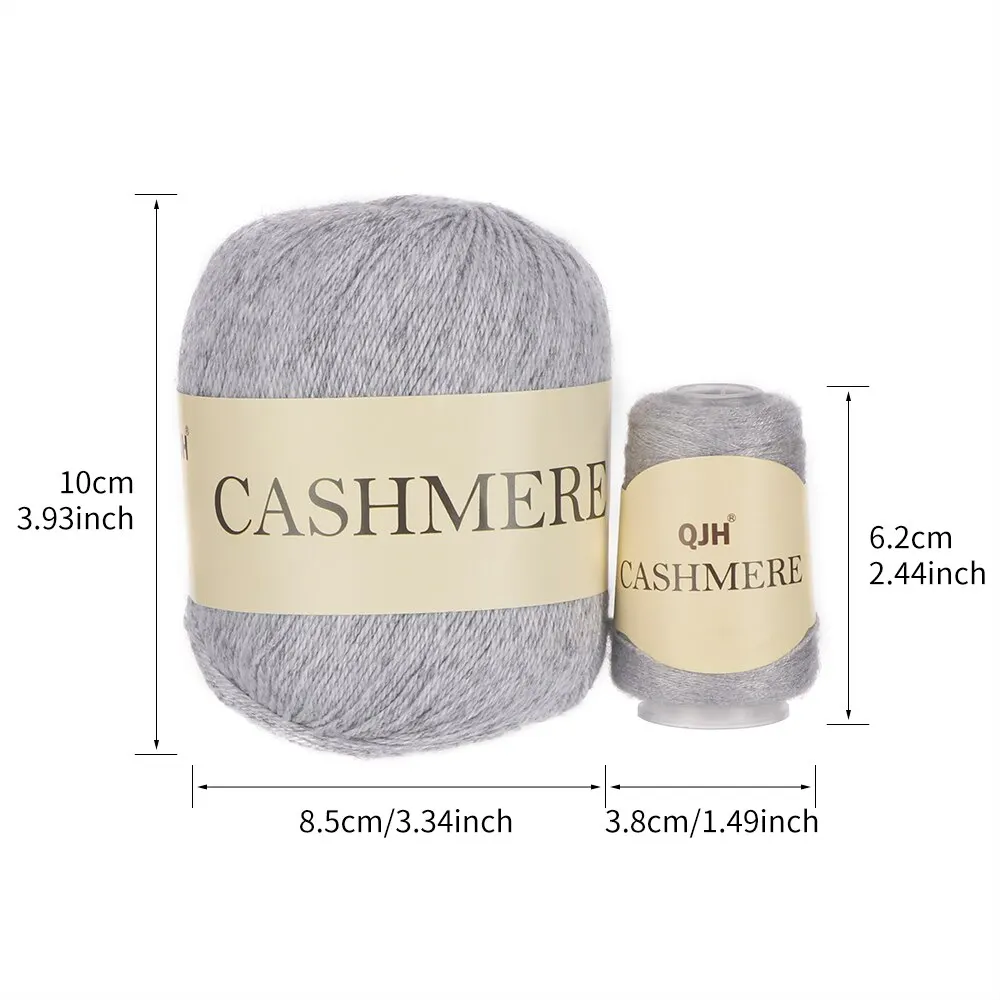 QJH 6pcs Cashmere Handmade Knitted Cashmere Yarn Wool Cashmere Knitted Yarn Ball DIY Process Knitted Sweater Scarf Thread Yarn