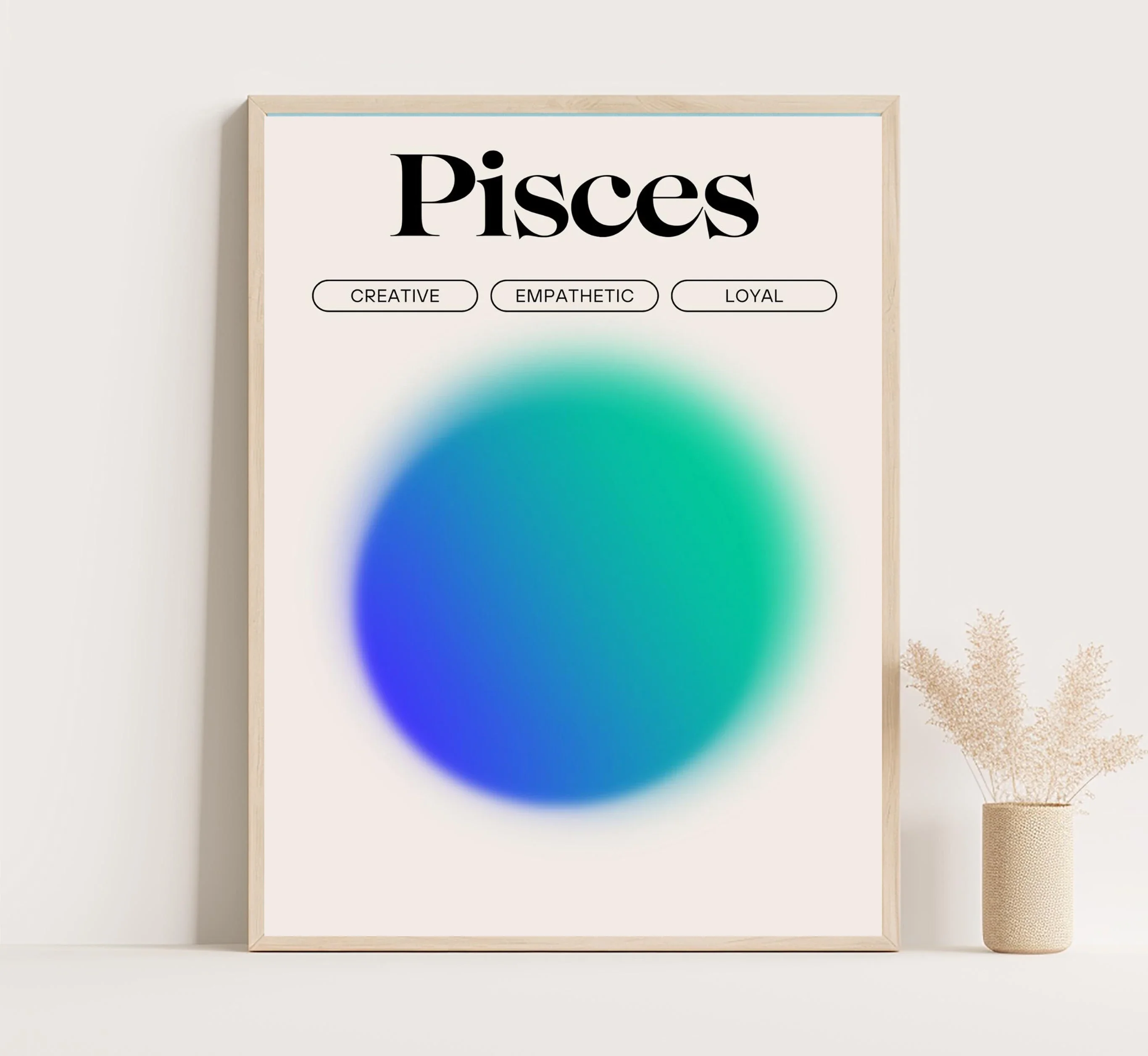 Pisces Constellation Aura Updated Wall Art Astrology Poster Horoscope Print Vintage Canvas Painting Living Room Home Decor