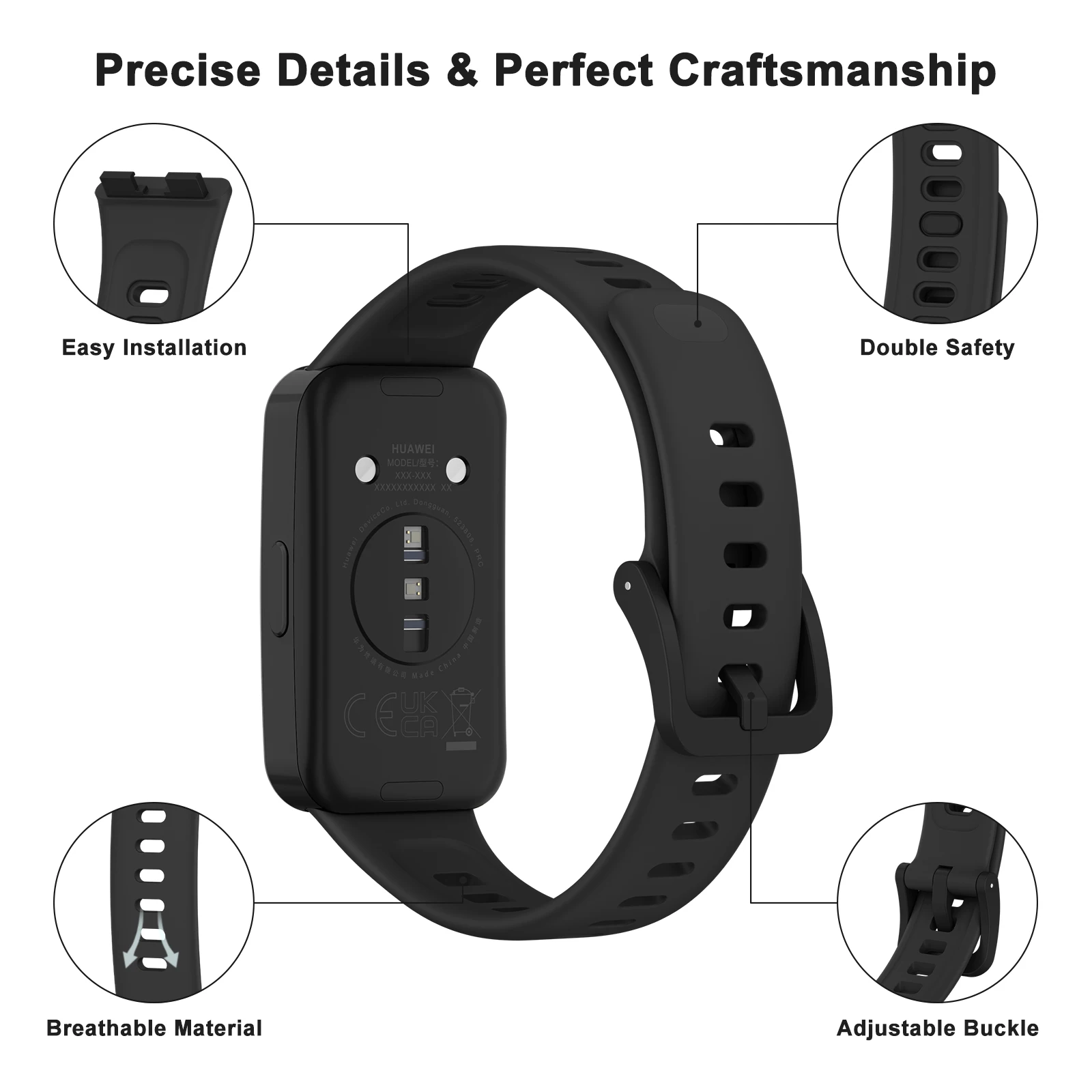 حزام ساعة من السيليكون الناعم لساعة Huawei Band 8 9 NFC بديل لسوار Huawei Band 9 8 سوار معصم رياضي قابل للتنفس