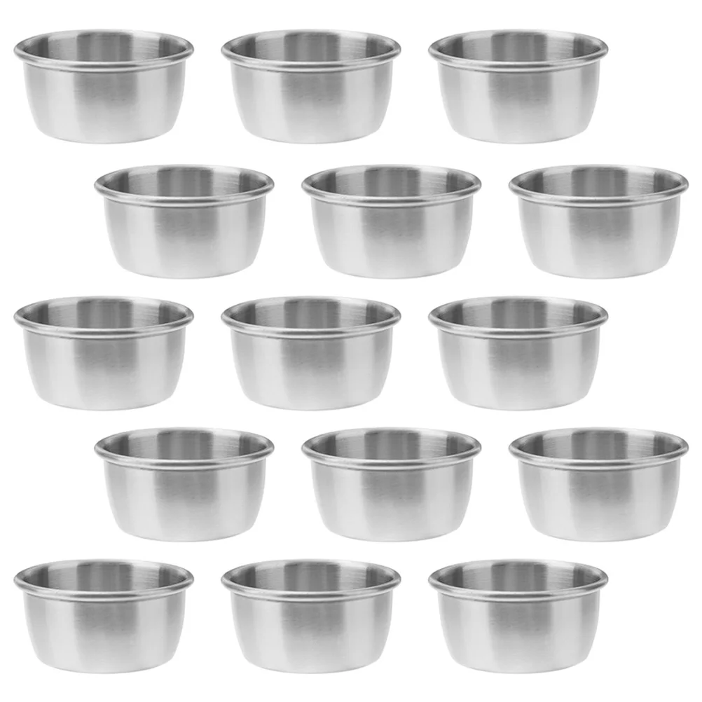 

15 Pcs Stainless Steel Sauce Cups Dipping Bowls Salad Dressing Containers 304 Material Condiment Dressing Containers Holders