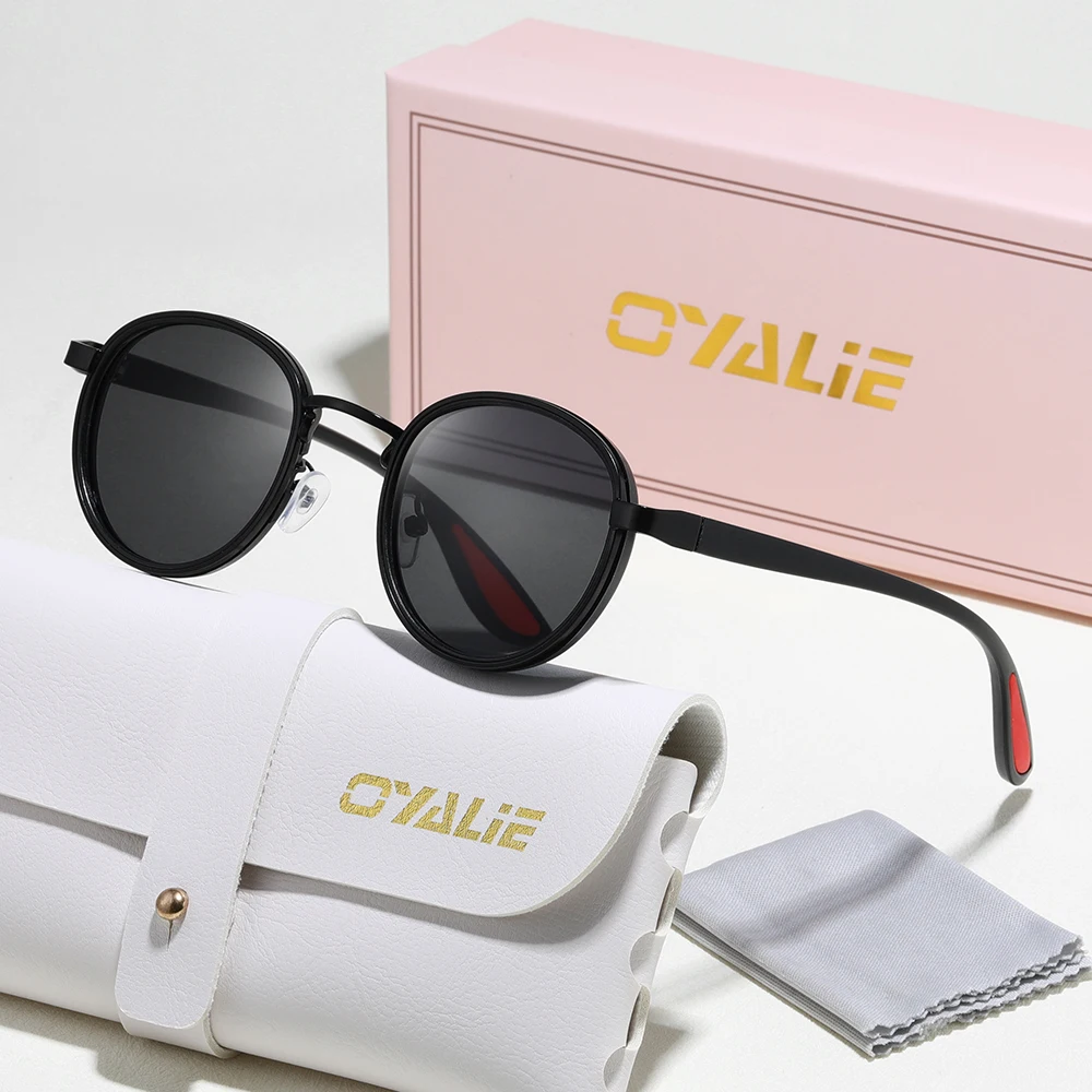 نظارات شمسية دائرية صغيرة عصرية من Oyalie، تمييز طعم الموضة الفريد، تفسير العناصر المستديرة وجماليات الموضة الفريدة من نوعها. مناسبة للحفلات ذات الطابع القديم وملابس العمل اليومي والمعارض الفنية والمناسبات الأخرى لمطابقة إكسسوارات الملابس.