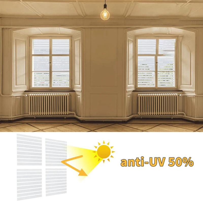 Static Cling Decorative Frosted Film Non-Adhesive Window Sticker Glass Window Film Privacy 45Cm