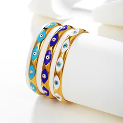 Trend Drop Oil Eye Stainless Steel Bracelet Female Fashion Retro Titanium Steel Open Bracelet Wholesale