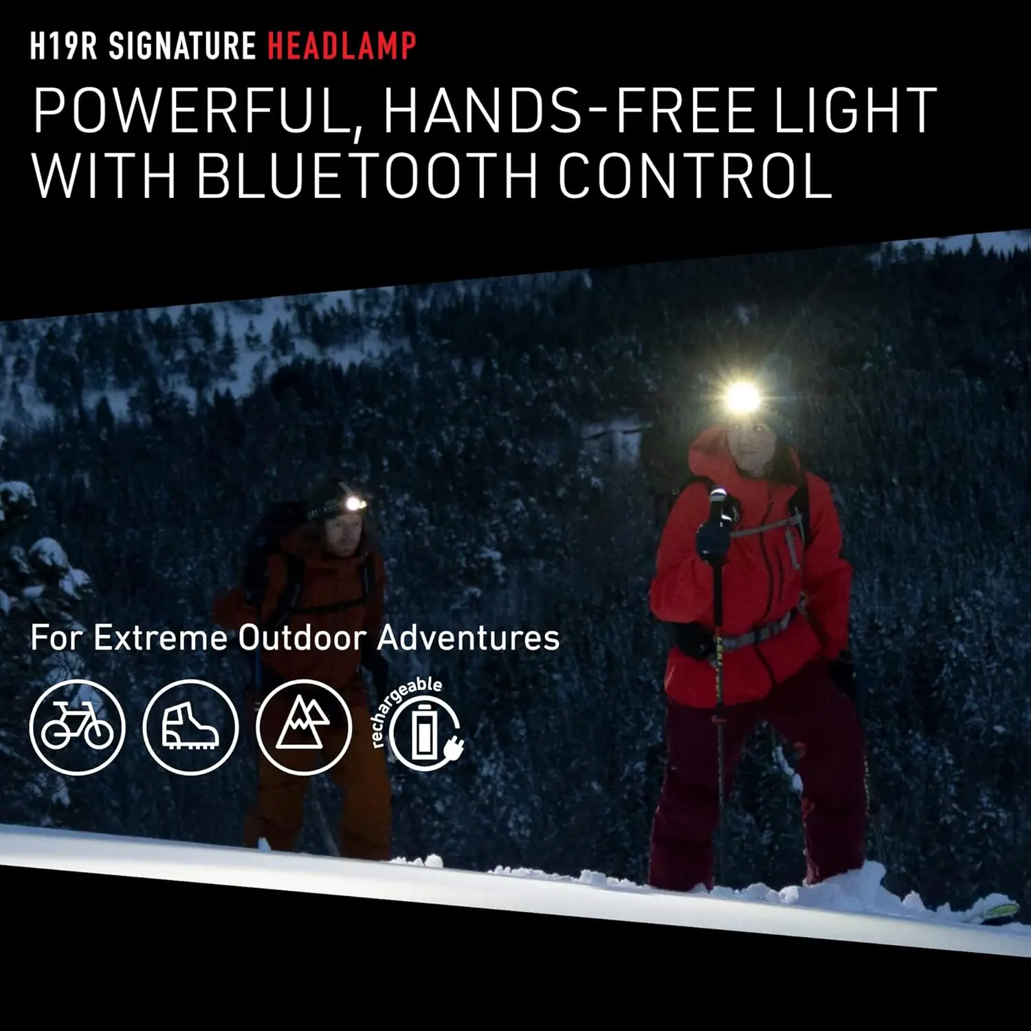 Signature Rechargeable Headlamp High Power LED, 4000 Lumens, Waterproof, Dustproof, Bluetooth Connectivity, Fusi