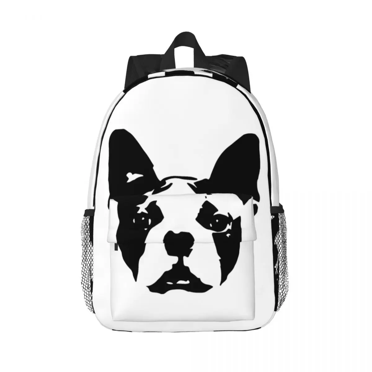 Boston Terrier Face Print Backpack Daypack Large Capacity Boys Girls BookBag Shoulder Bags for Men Women Children School Bag