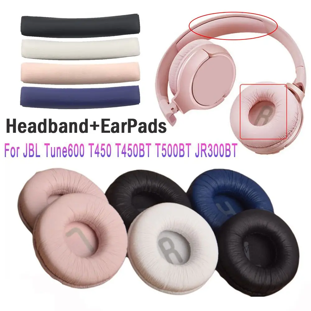 1 Set Earpads Replacement Ear Cushions Pad Covers Top Headband For JBL T450BT T500BT Tune600 660 510BT Headphone Headset