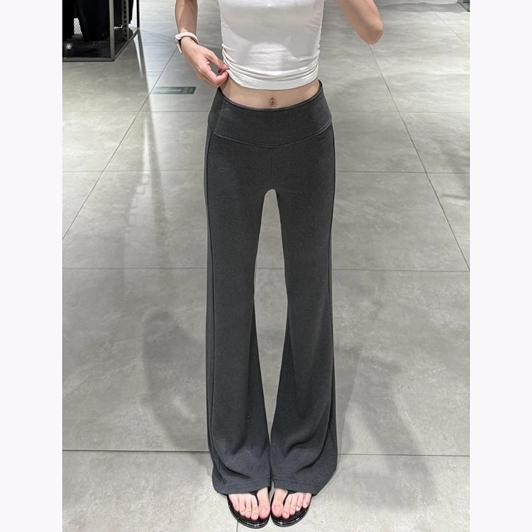 아메리칸 레이지 슬레 여성용 슬리밍 마이크로 플레어 요가 팬츠 하이 웨이스트 엘라스틱 힙업 드레이프 여름 2025 신상품