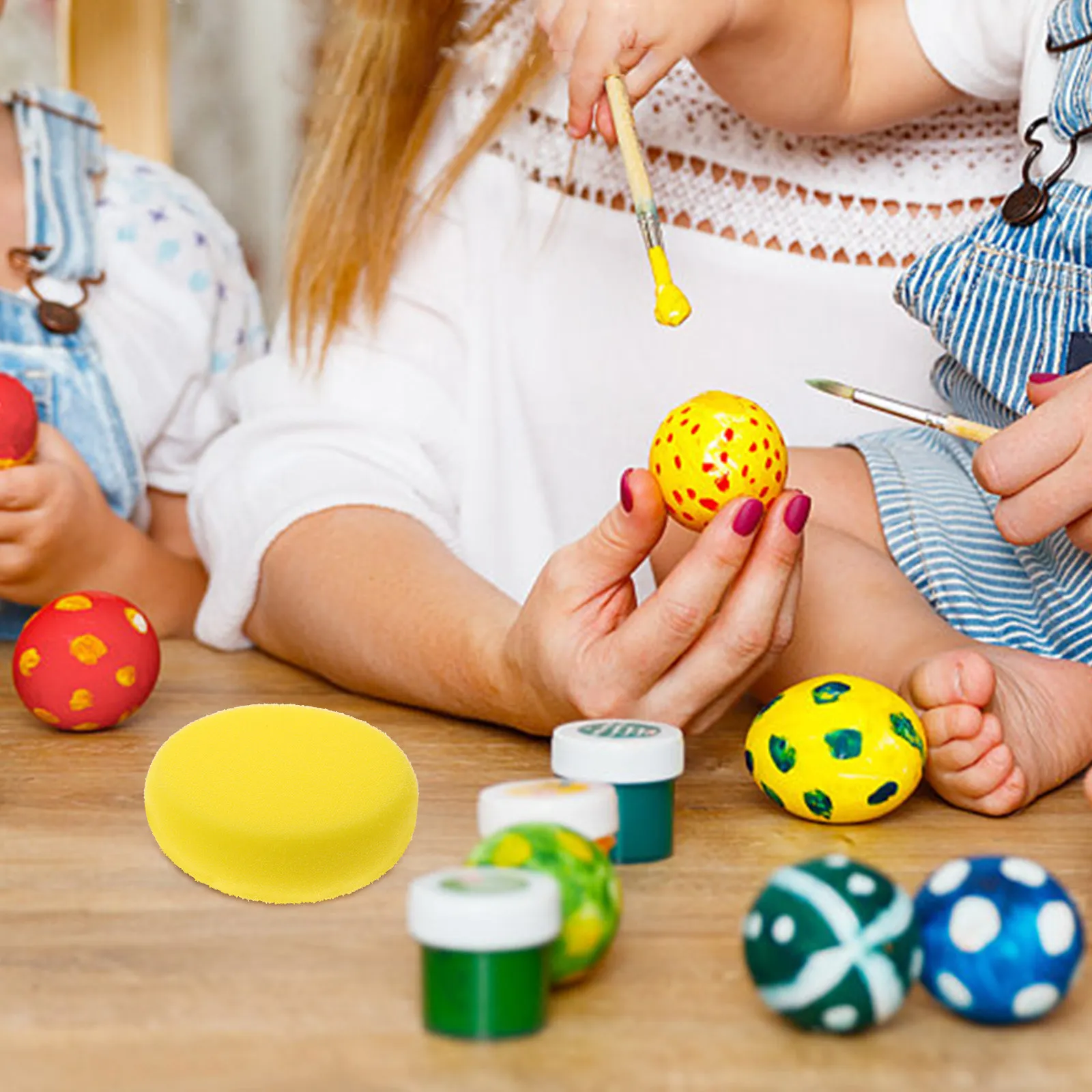 

Набор из 10 детских губок для рисования, круглые губки-кисти для акварели, для творчества и поделок, улучшают распознавание цветов