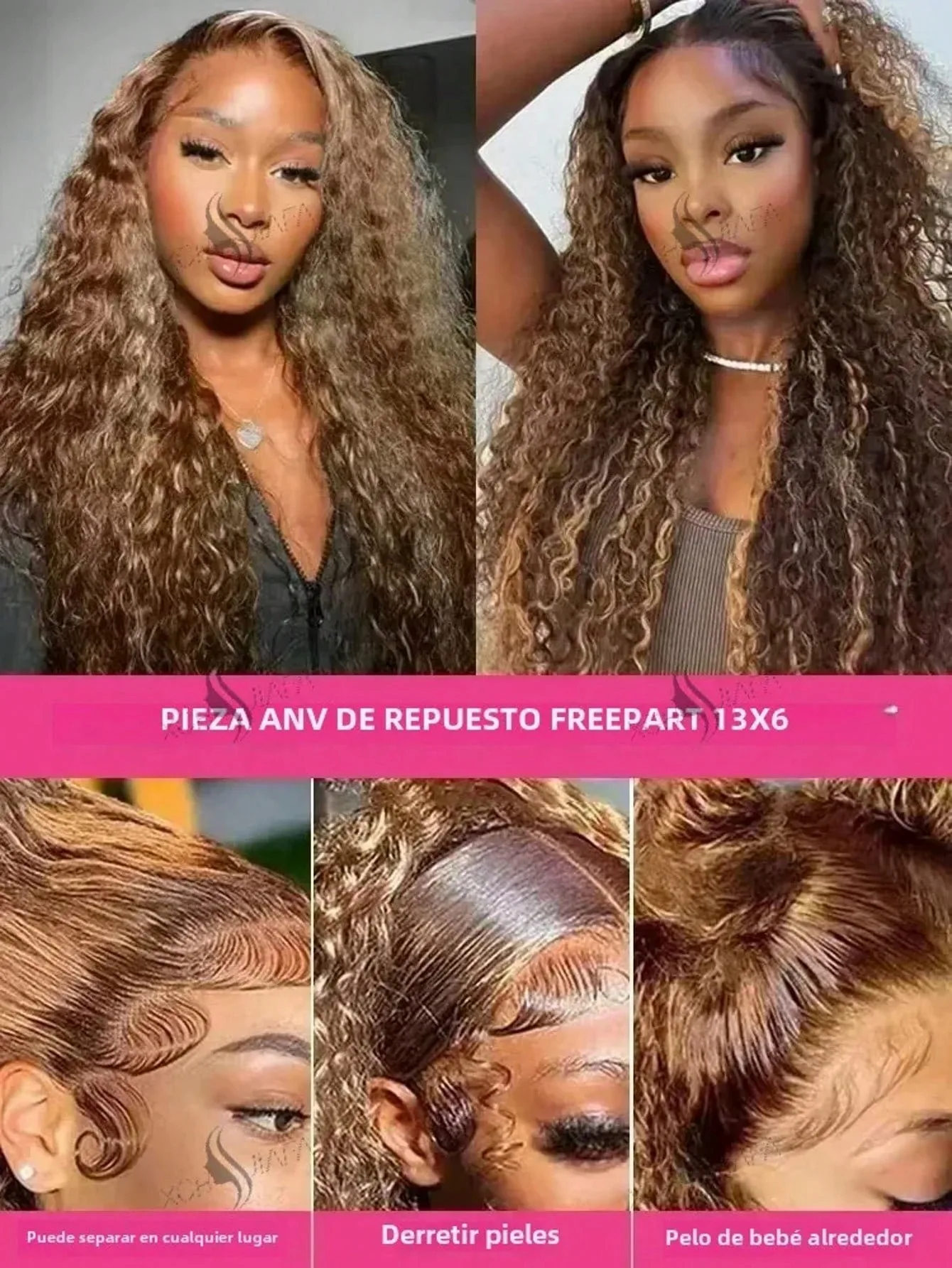 30 32 Evidenzia parrucca frontale in pizzo HD con onda profonda 13x6 Parrucca bionda miele per capelli umani brasiliana # 4/27 Parrucche ricci bagnate e ondulate per le donne