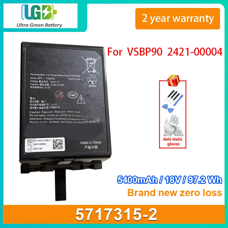 

UGB New 5717315-2 Battery For GE VSBP90 5717315-2 2421-00004 device battery 97.2wh 5400mAh 18V