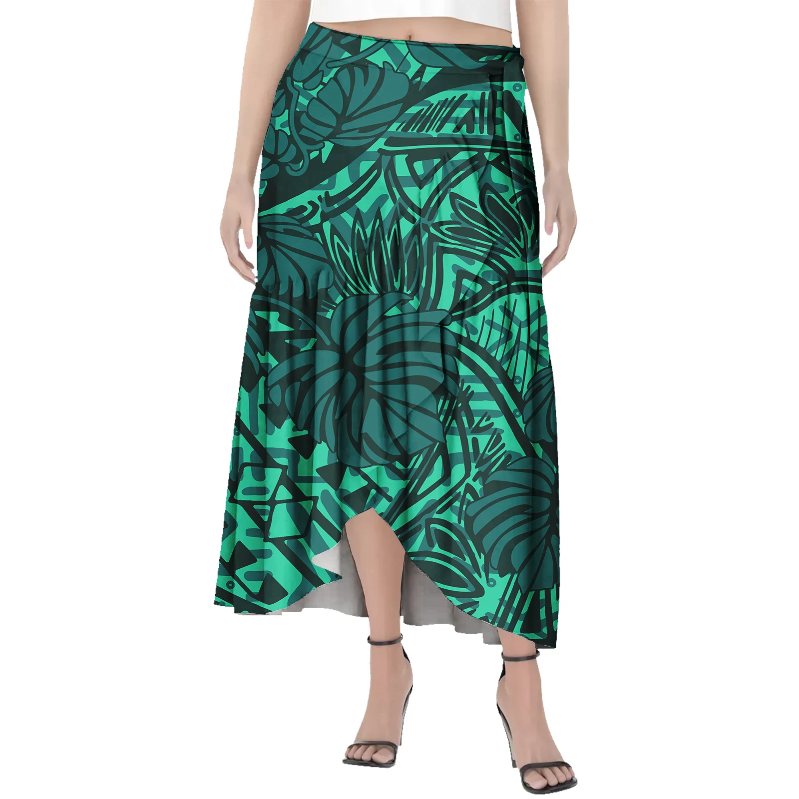 New Design Pacific Island Skirt Dress Women Floral Printed Maxi Skirts Polynesian Design Holiday Beach Summer Casual Skirts