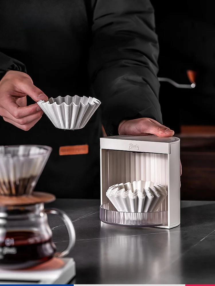 

Bincoo Dustproof Coffee Filter Paper Box Bowl ape 55/85 Drop Filter Cup Storage Container Hand-Poured Coffee Accories