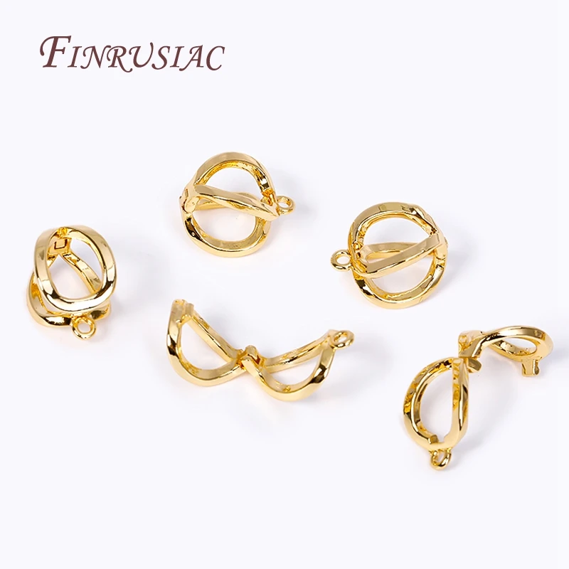 2 Sizes 18K Gold Plated Pearl Enhancer Clips Pendant Bail Connector Clasps For DIY Necklace Bracelet Jewelry Making