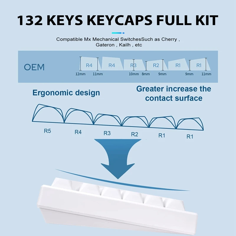 132 Keys XDA Keycaps PBT Dye Sub Weather Theme Personalized Keycap For Cherry Mx Switch Mechanical Keyboard
