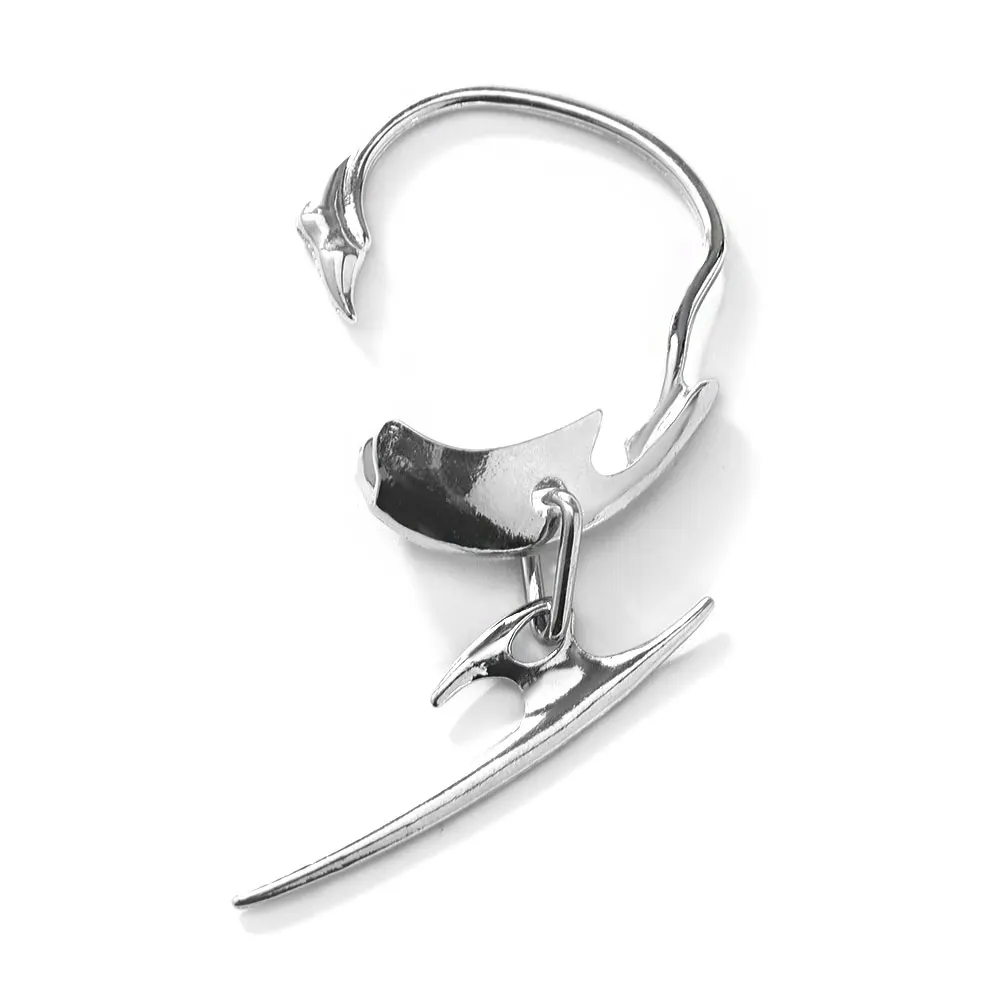 

Киберпанк хип-хоп унисекс зажим для ушей готический панк серебряный цвет кинжал без ушей пирсинг пара серьги аксессуары ювелирные изделия серьги