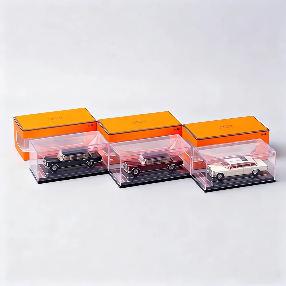 نموذج سيارة مصنوع من خليط معدني بمقياس 1/64 بنز بولمان 600 - لعبة سيدان فاخرة كلاسيكية قابلة للجمع وعرض عالي التفاصيل وهدية لعبة التراجع