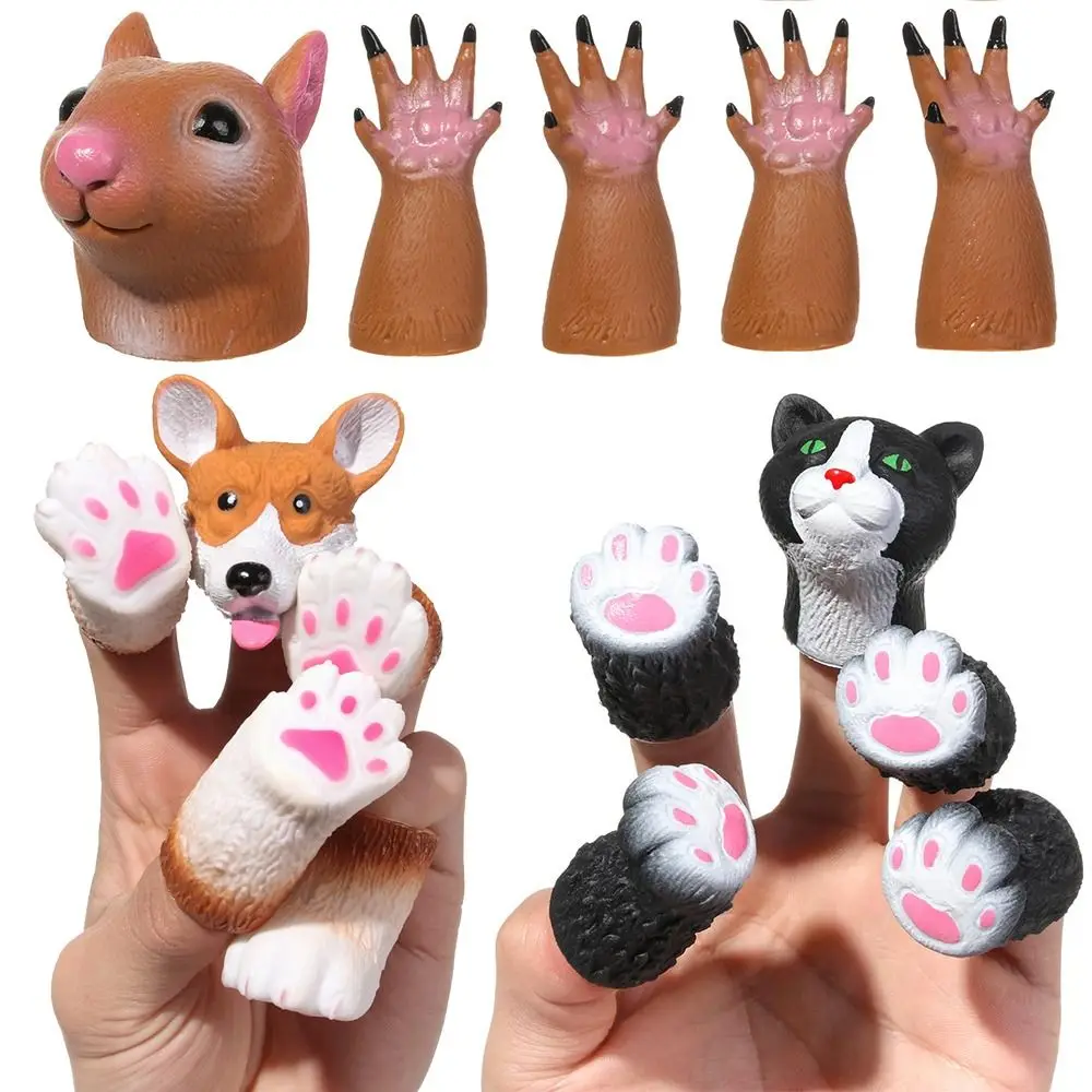 Gifts Mini Squirrel Finger Puppet Soft Rubber Animal Shape Animal Finger Puppets Cartoon Animal Hand Puppets