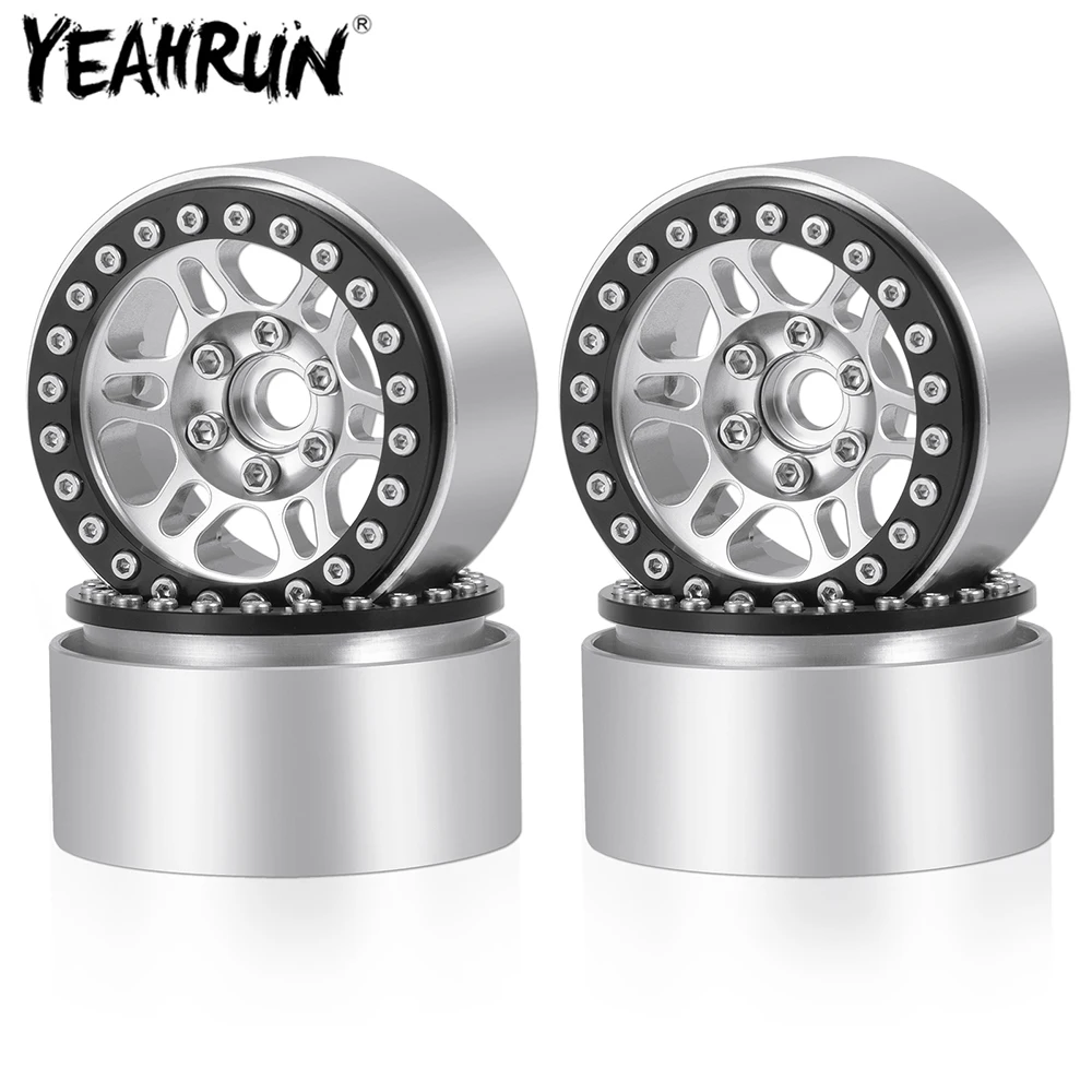 

YEAHRUN 4Pcs 1.9" Beadlock Metal Wheel Hub Rim For 1/10 RC Crawler Car Axial SCX10 90046 AXI03006 Redcat Gen8 TRX4 D90