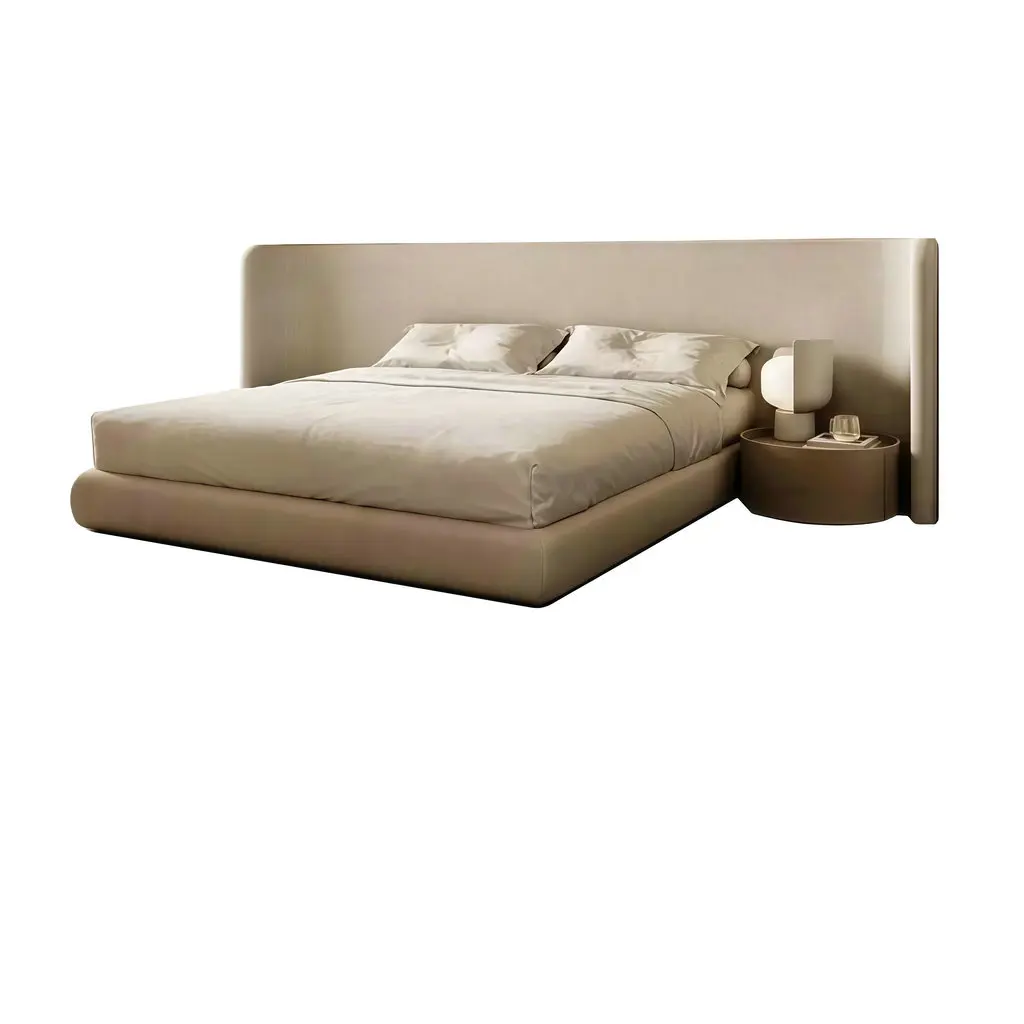 #Modern Extra Large king Size Upholstered Bed Frame with Tall High Luxurious Headboard Hotel Queen Size Storage Bed for Bedroom