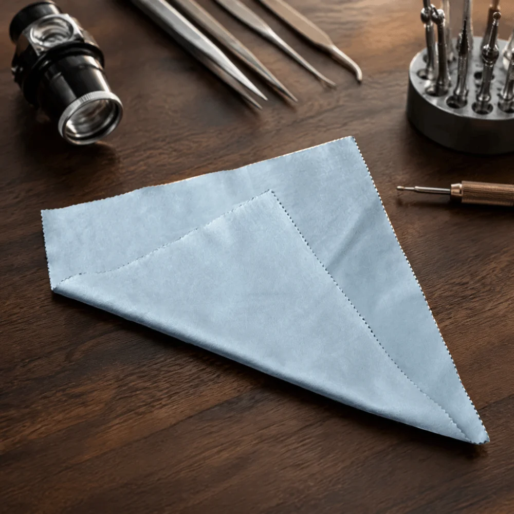 Sturdy Suede Watch Cleaning Cloth Blue 30 x 30cm Watch Repair Tool Eyeglasses Cleaning Cloth Home Cleaning