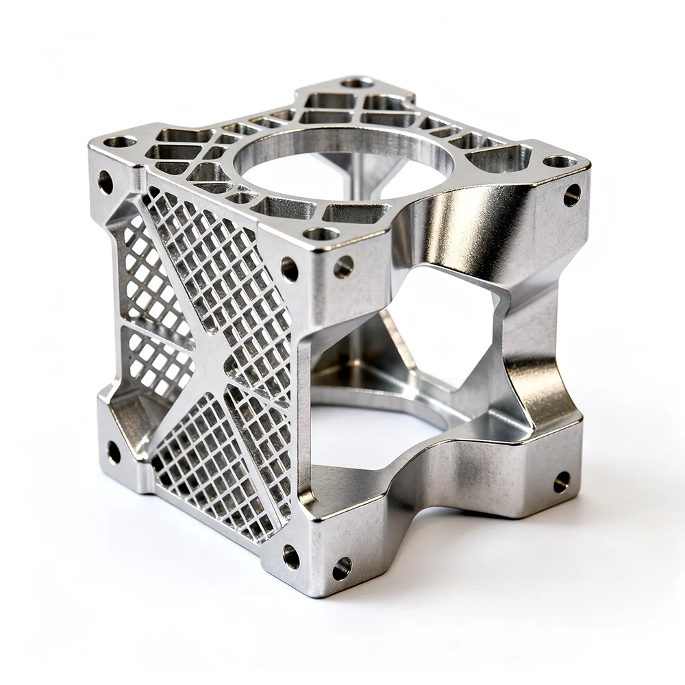 OEM SLM Metal 3D Printing Service Custom Aluminum Topology Optimized Lightweight Lattice Bracket Aerospace Structural Parts