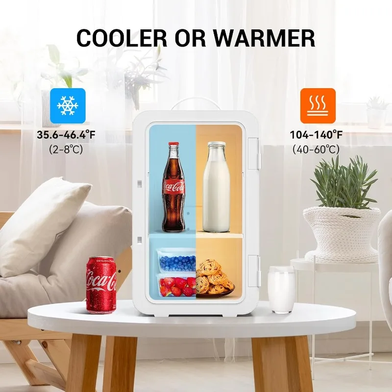 Mini Skincare Fridge 6L/8 Cans,Portable Cooler and Warmer for Skin Care Cosmetic Beverages Drinks, Office Dorm and Car