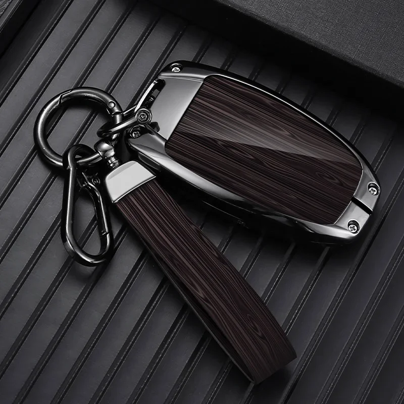 Alloy Leather Car Key Case Cover For Lincoln Continental Navigator Z MKZ MKC MKX Nautilus Aviator Corsair 2017 2018 2019