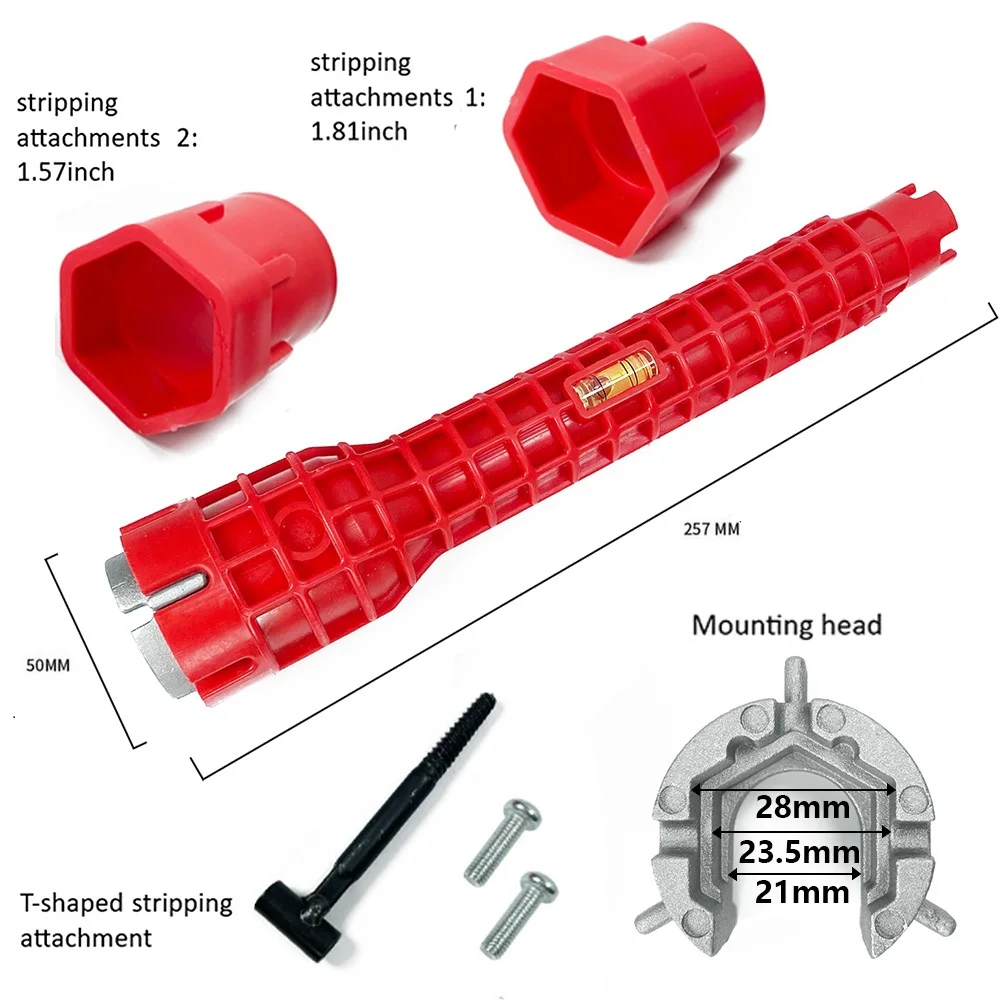 8/5 في 1 صنبور وحوض المثبت وجع المضادة للانزلاق مقبض مزدوج رئيس إصلاح وجع الحمام السباكة سخان المياه أداة مفتاح البراغي #2