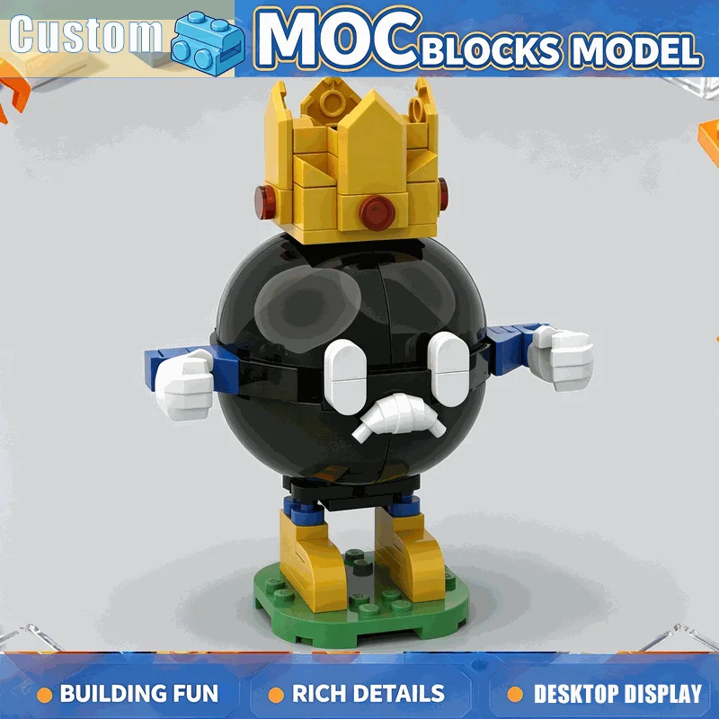 116PCS Crowned Round Character Building Blocks Cartoon Style Figure Model DIY Assembly Fun Collection Display Festival Gift Toy