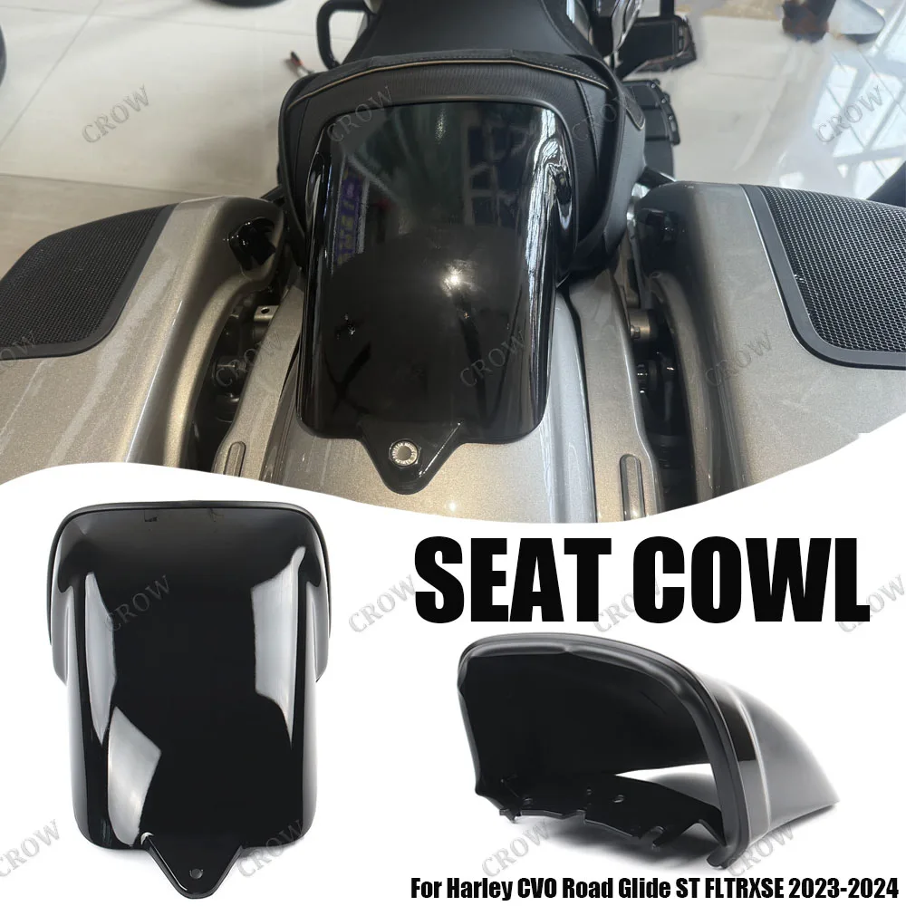 For Harley CVO Road Glide ST FLTRXSE 2023-2024 Motorcycle Accessory Black Seat cowl Rear Passenger Seat Cover Camel Hump Cover