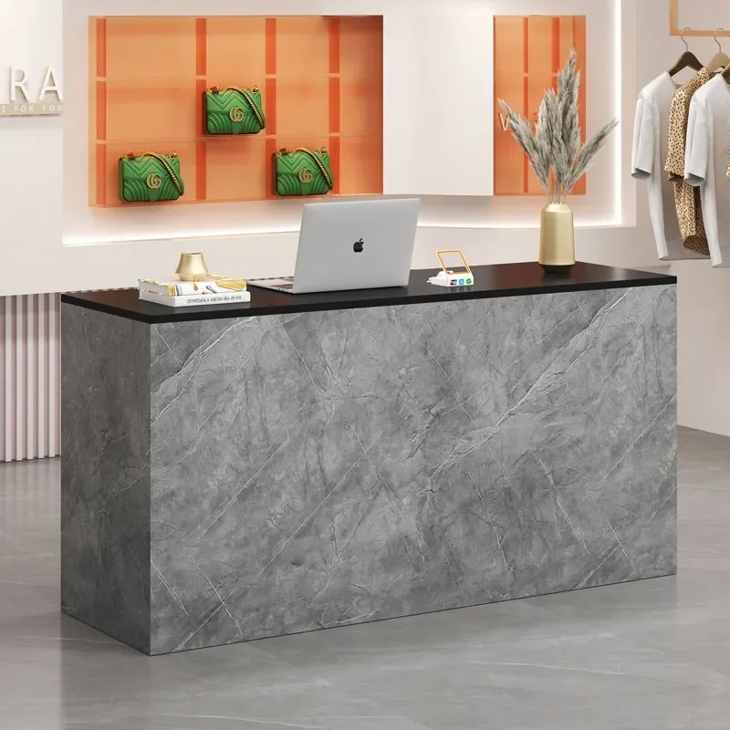 Black Minimalist Reception Desks Modern Nordic Counter Office Reception Desks Small Luxury Mostrador Commercial Furniture