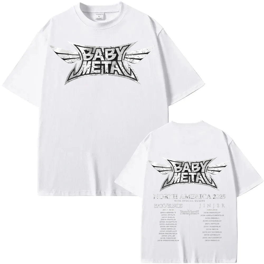 Babymetal North America Tour 2025 T-shirts Vintage Babymetal Japan Metal Rock Band Tshirts Men Women's Pure Cotton Tees Harajuku